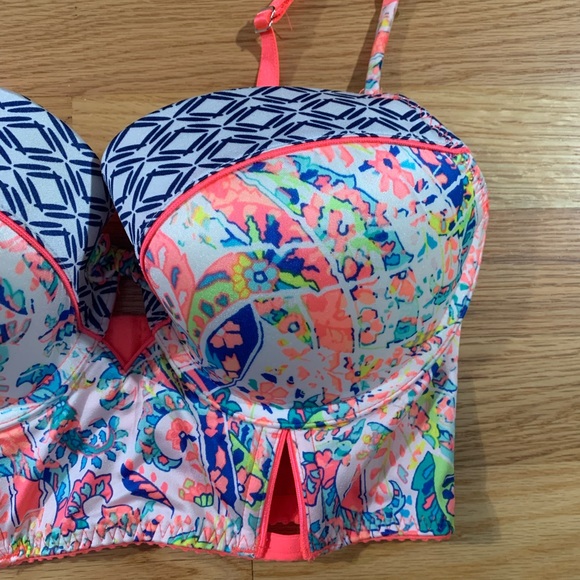 Victoria’s Secret colorful longline push-up bra size 32DD - Picture 3 of 6
